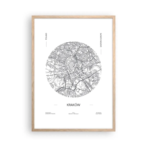Póster en marco roble claro - Anatomía de Cracovia - 50x70 cm