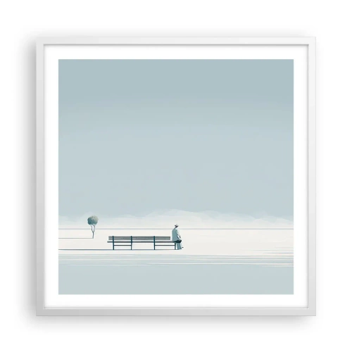 Póster en marco blanco - Sí, estoy esperando - 60x60 cm