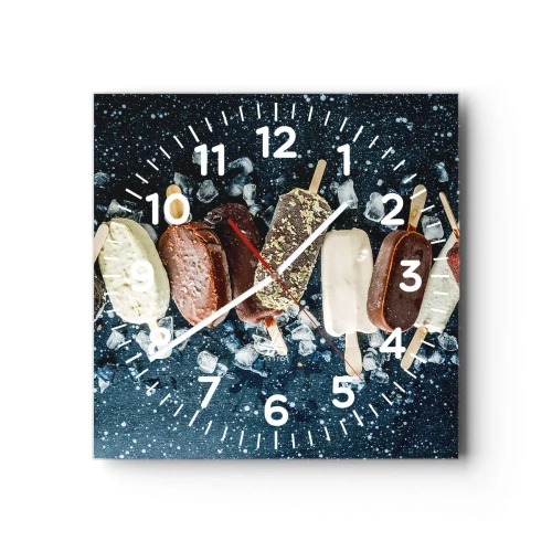 Reloj de pared - Reloj de vidrio - El sabor del verano caluroso - 40x40 cm