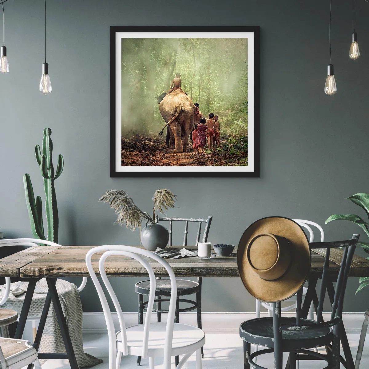 Póster en marco negro - El nuevo libro de la selva - 60x60 cm