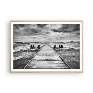 Póster en marco roble claro - Estoy esperando que sople el viento... - 100x70 cm