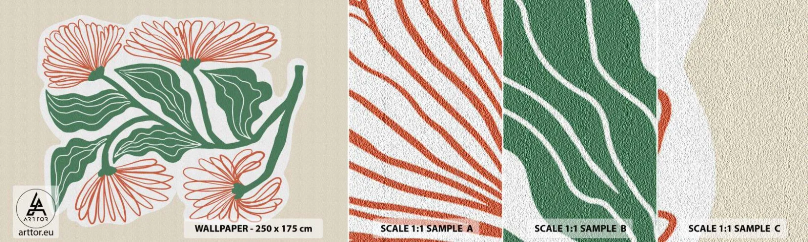 Muestra De Fotomural Standard Eco - Folclórico y moderno - bohemia, flores, Minimalismo - 100x30 cm