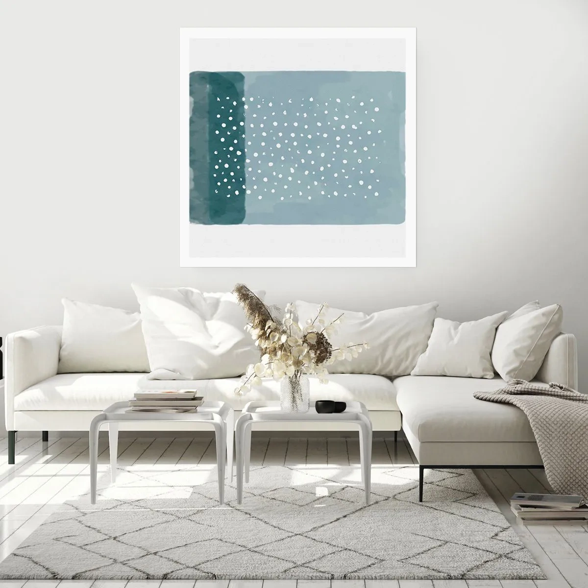 Póster - Creación sobre azul - 40x40 cm