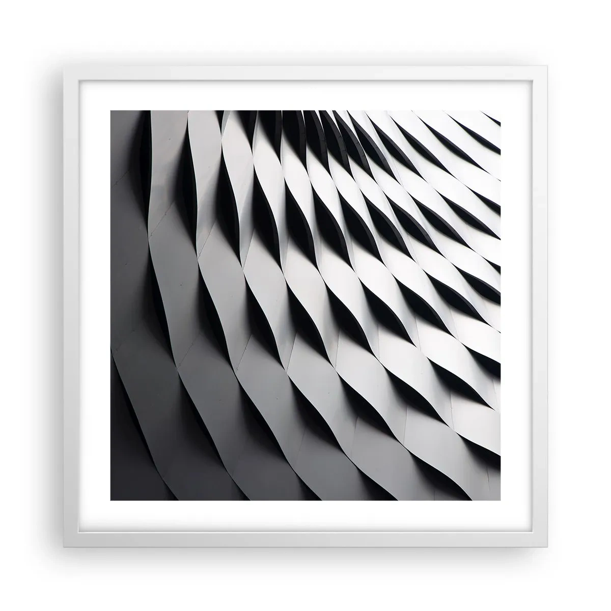 Póster en marco blanco - En la superficie de las ondas - 50x50 cm