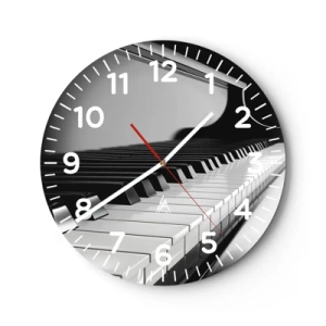 Reloj de pared - Reloj de vidrio - Armonía musical - 40x40 cm