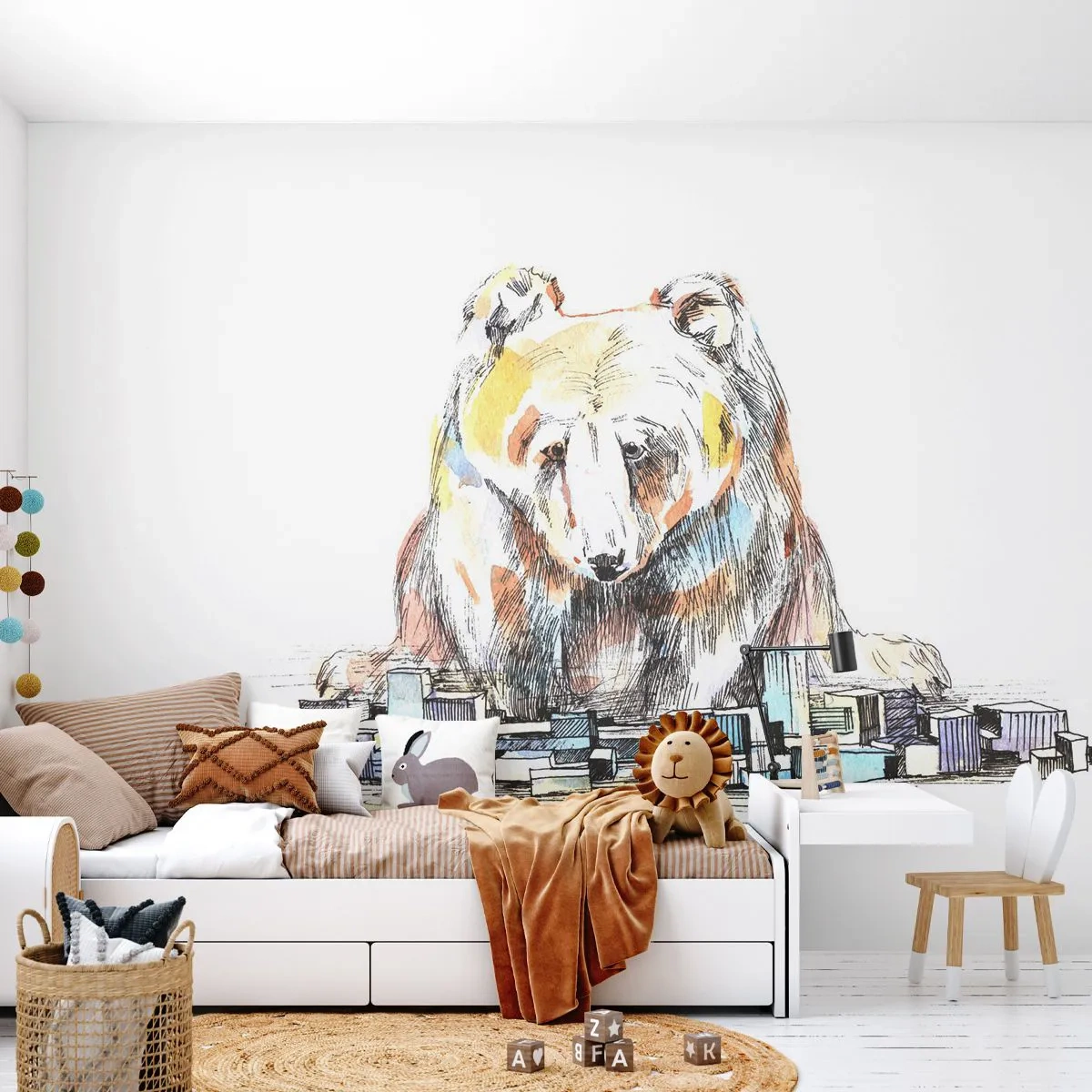 Fotomural Standard Eco - ¿Cómo podéis vivir así? - animales, Oso, Gráficos - 450x315 cm