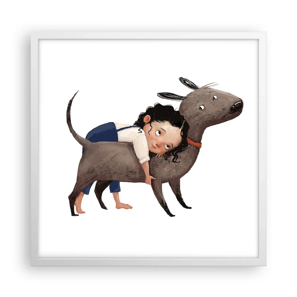 Póster en marco blanco - Mejores amigos - 50x50 cm