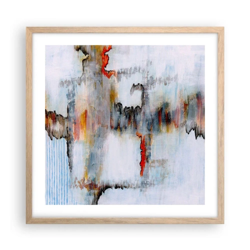 Póster en marco roble claro - Abstracto sobre el agua - 50x50 cm