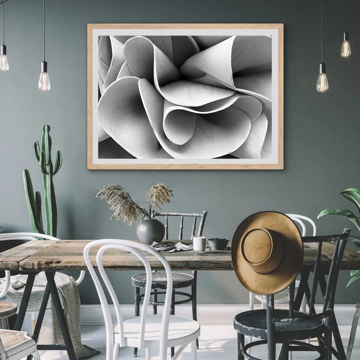 Póster en marco roble claro - Sucede en el espacio - 70x50 cm