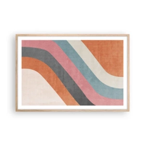 Póster en marco roble claro - Composición diagonal - movimiento - 91x61 cm