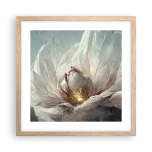 Póster en marco roble claro - Florece una vez cada cien años - 40x40 cm