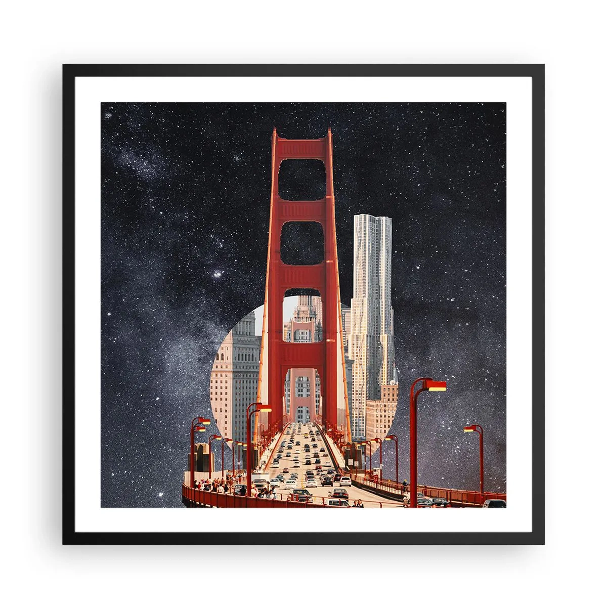 Póster en marco negro - Siempre en el centro - 60x60 cm