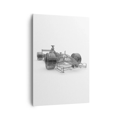 Cuadro sobre lienzo - Impresión de Imagen - Un boceto de diseño de un coche de carreras sobre un fondo claro. - 70x100cm - Construcción perfecta - el impulso - Decoración de pared moderna para salón y dormitorio ARTTOR