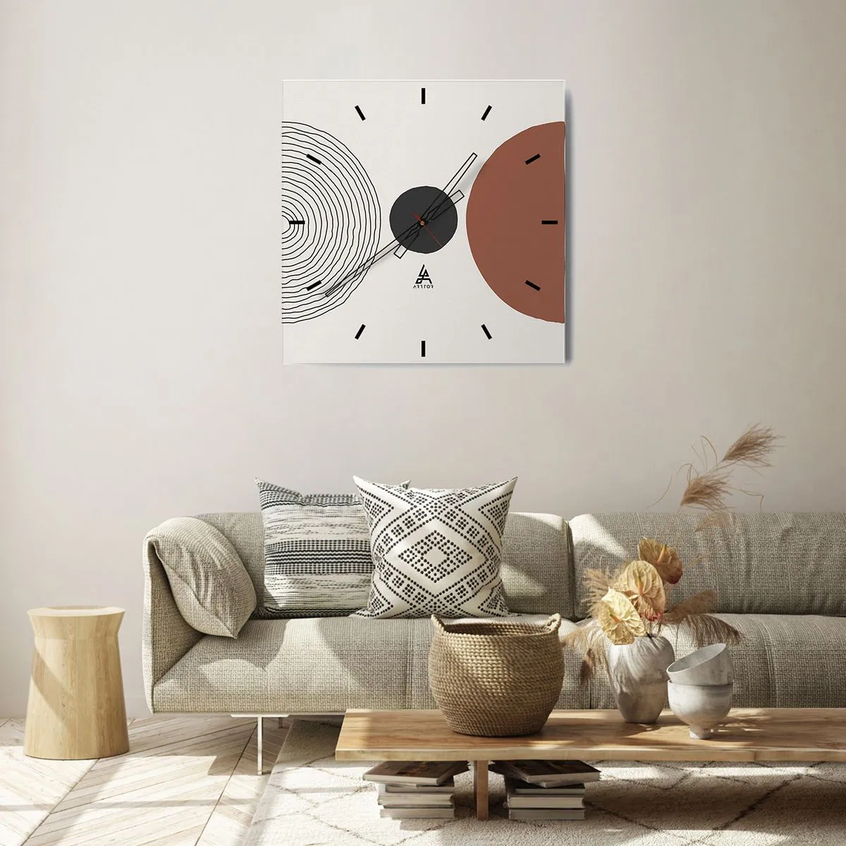 Reloj de pared - Reloj de vidrio - En el centro de la atención - 30x30 cm