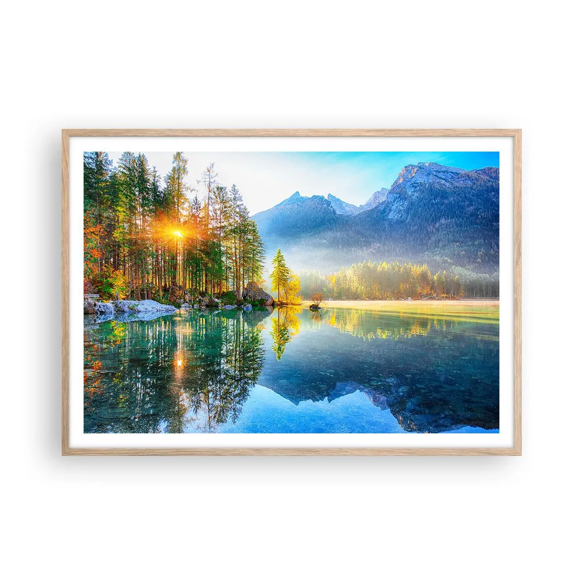 Póster en marco roble claro - Majestuosidad y dulzura - 100x70 cm