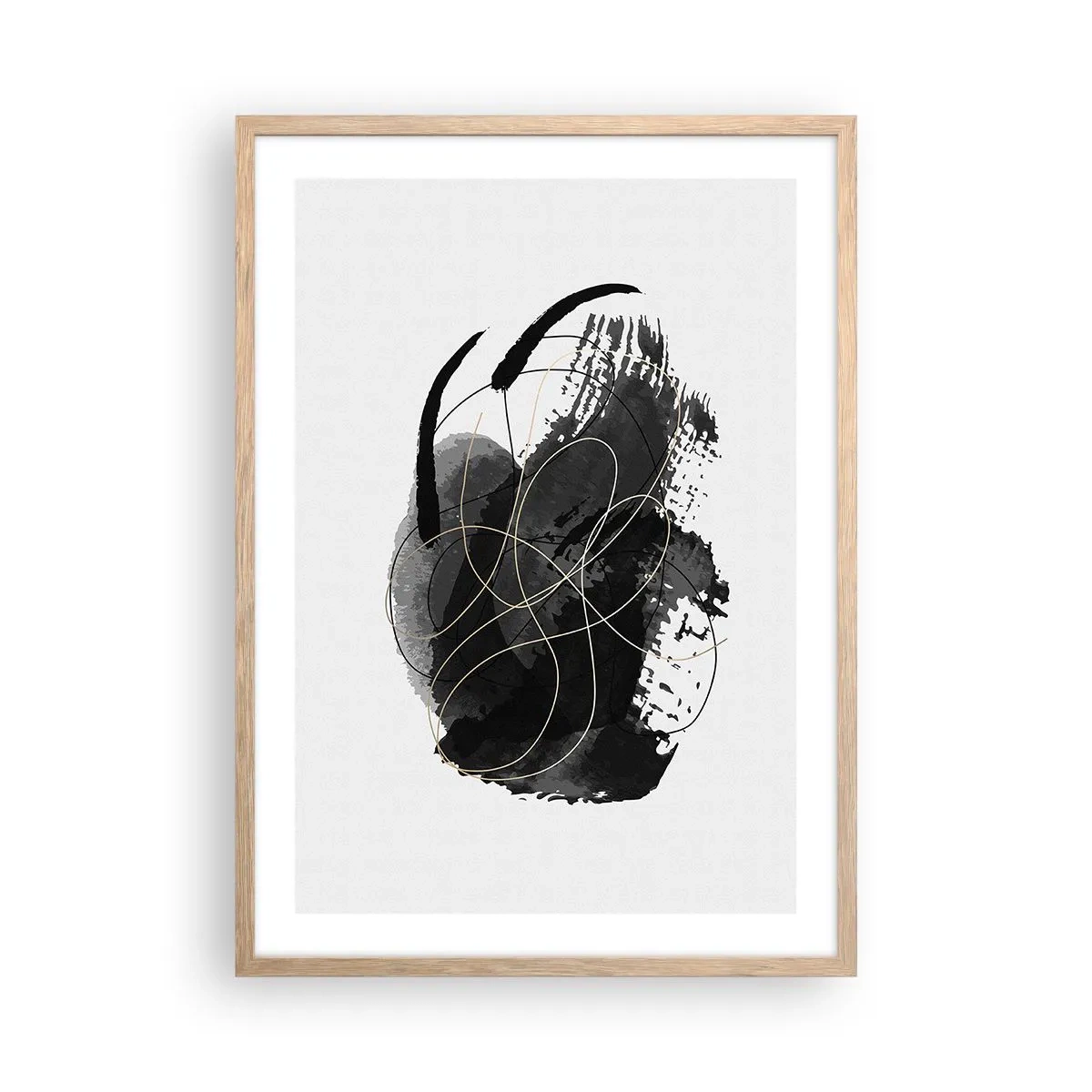 Póster en marco roble claro - Salió de la negrura - 50x70 cm