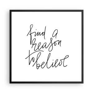 Póster en marco negro - Es posible - 60x60 cm