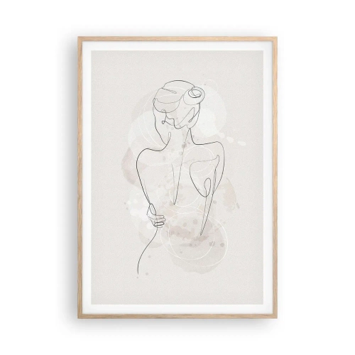 Póster en marco roble claro - Como un cuerpo sensible - 70x100 cm