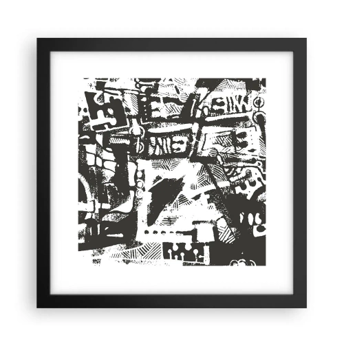 Póster en marco negro - ¿Orden o caos? - 30x30 cm
