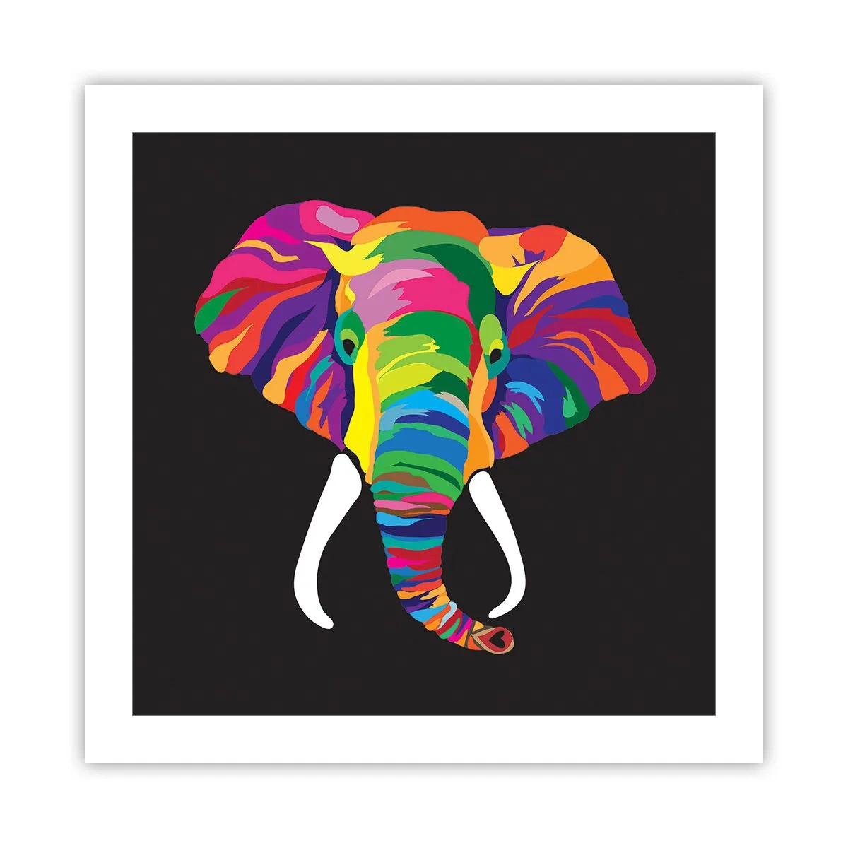 Póster - El elefante al que le gustaba bañarse en el arco iris - 50x50 cm