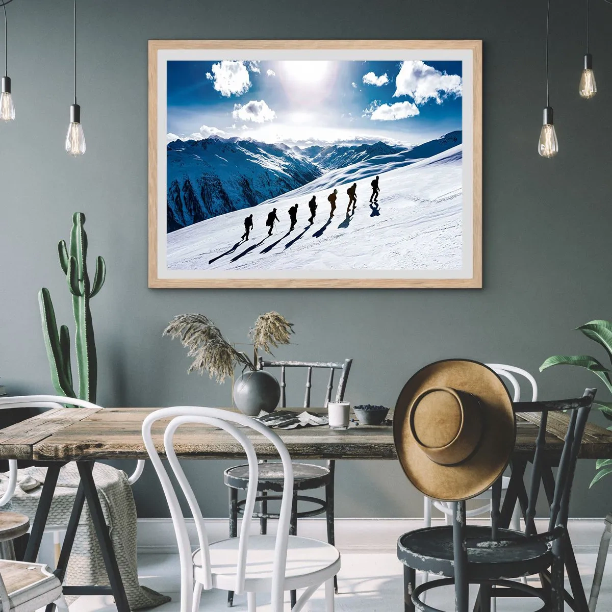 Póster en marco roble claro - Equipo de conquistadores - 70x50 cm