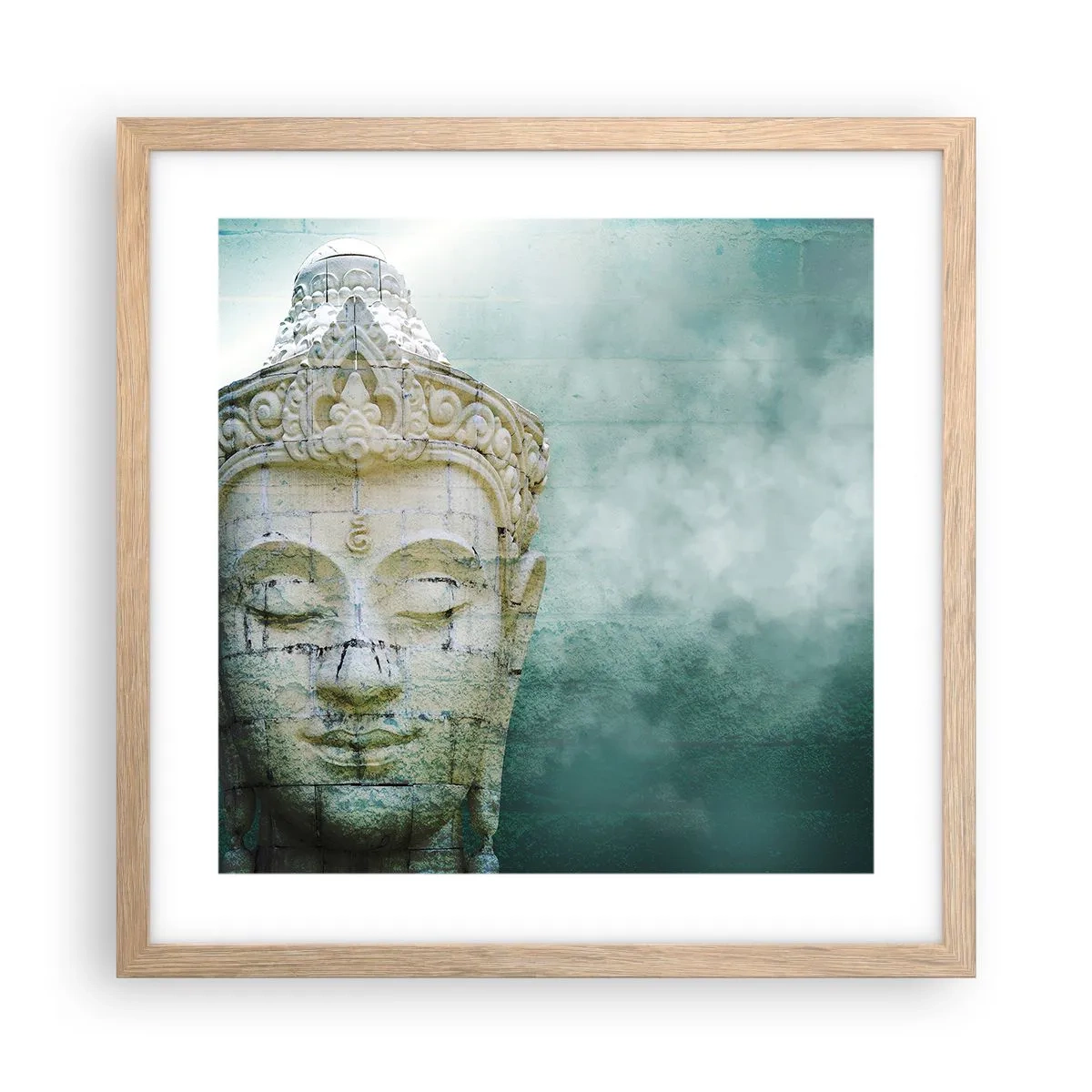 Póster en marco roble claro - Buscando la luz - 40x40 cm