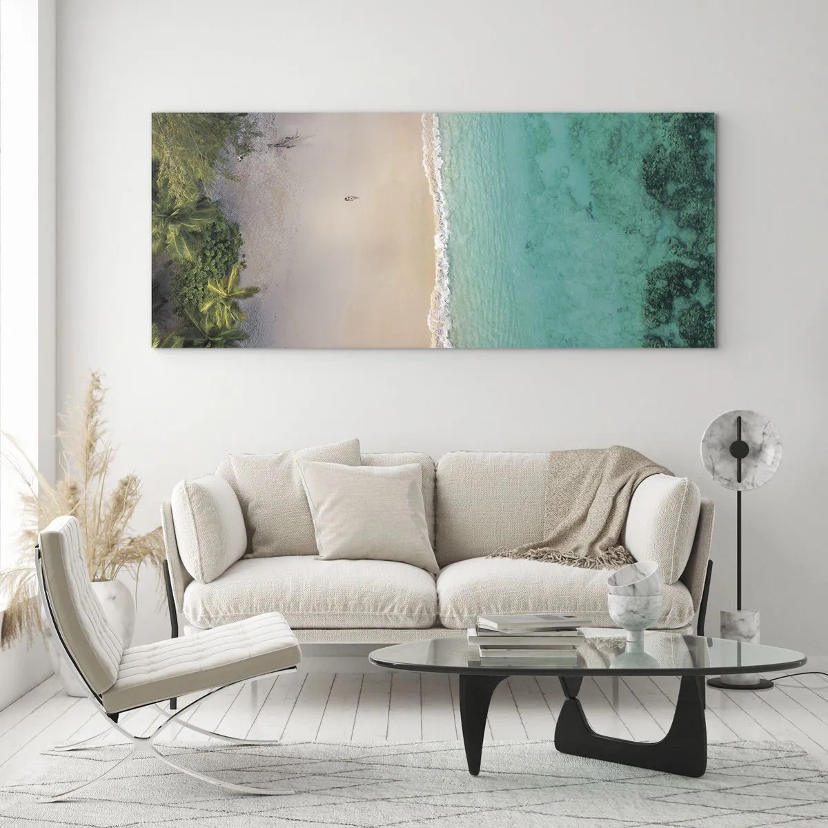 Cuadro sobre vidrio - Impresiones sobre Vidrio - Playa del paraíso - 100x40 cm