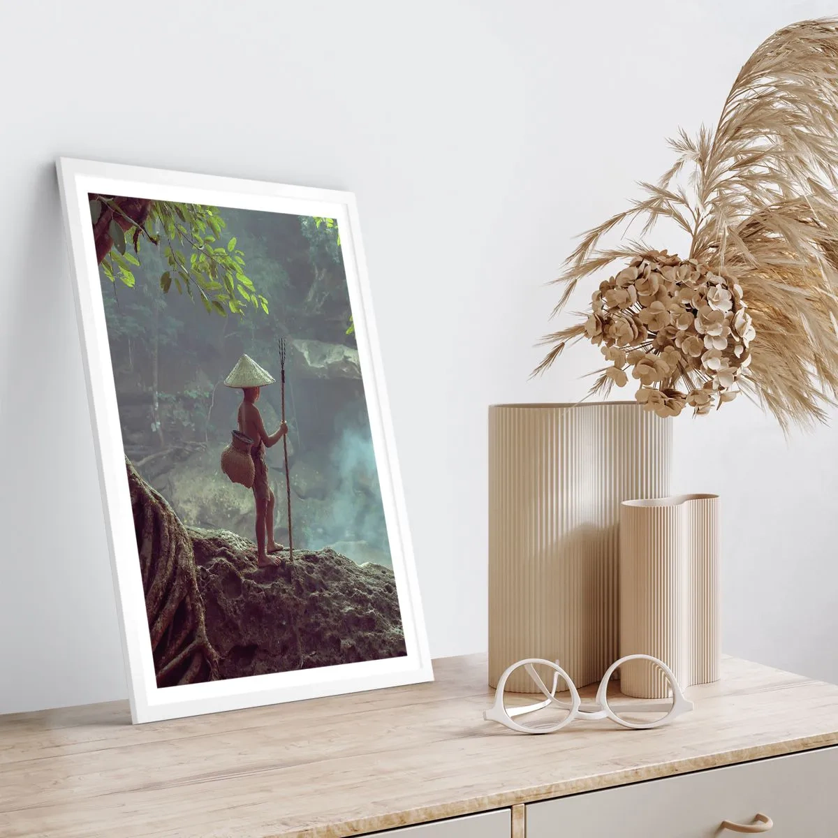 Póster en marco blanco - Amistad con la naturaleza - 30x40 cm