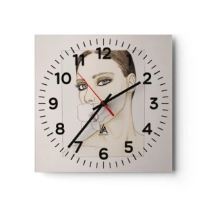 Reloj de pared - Reloj de vidrio - Elegancia y belleza - 40x40 cm