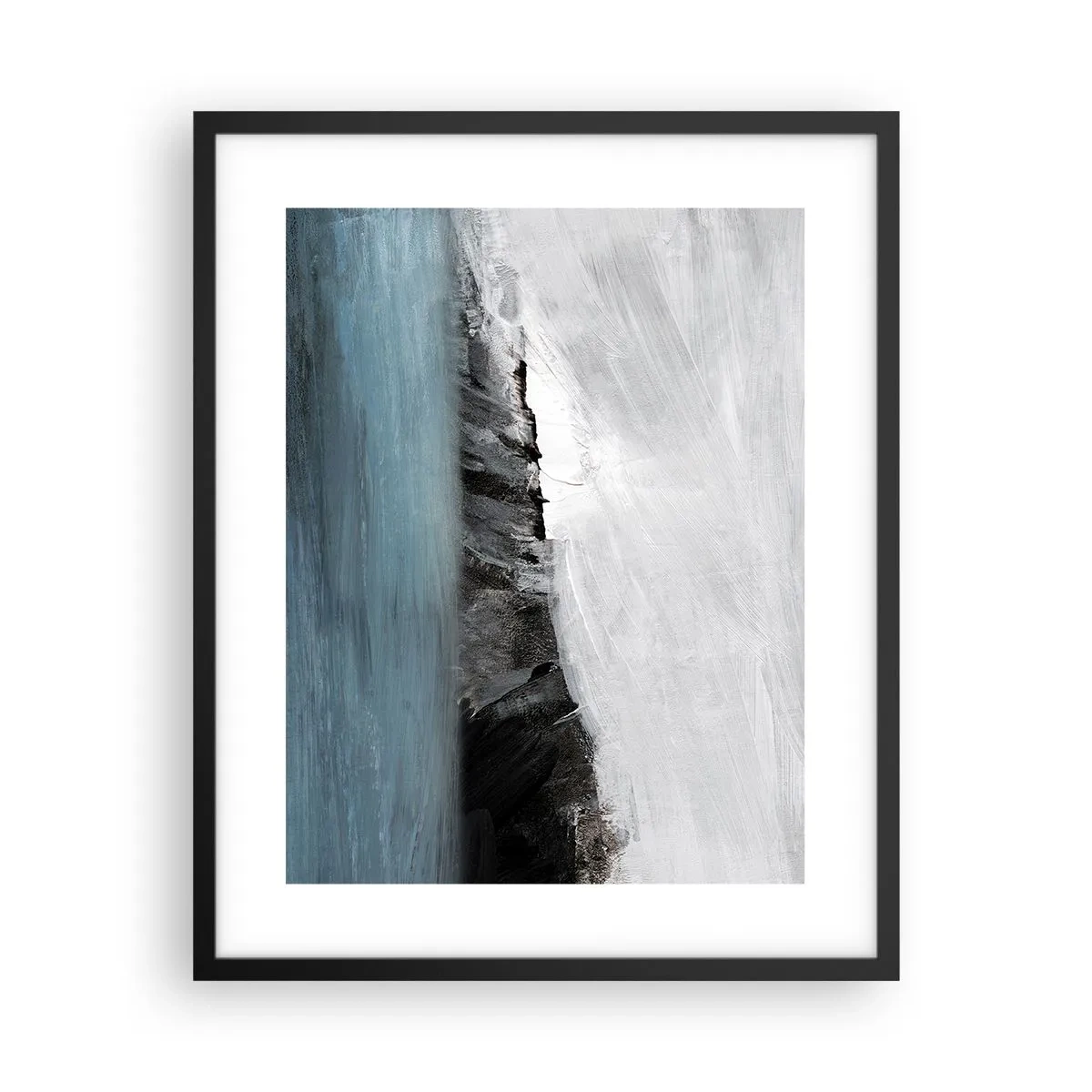 Póster en marco negro - Agua - tierra: un choque de elementos - 40x50 cm
