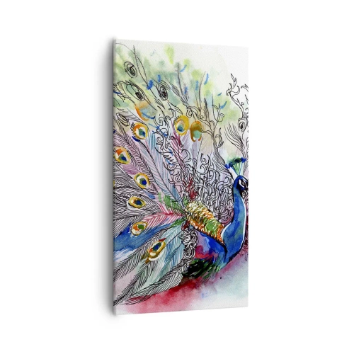 Cuadro sobre lienzo - Impresión de Imagen - Con orgullo contra el gris - 55x100 cm