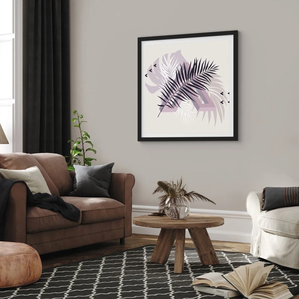 Póster en marco negro - La sombra de una sombra - 40x40 cm