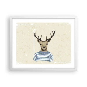 Póster en marco blanco - Porque me gustan las camisas de rayas - 50x40 cm