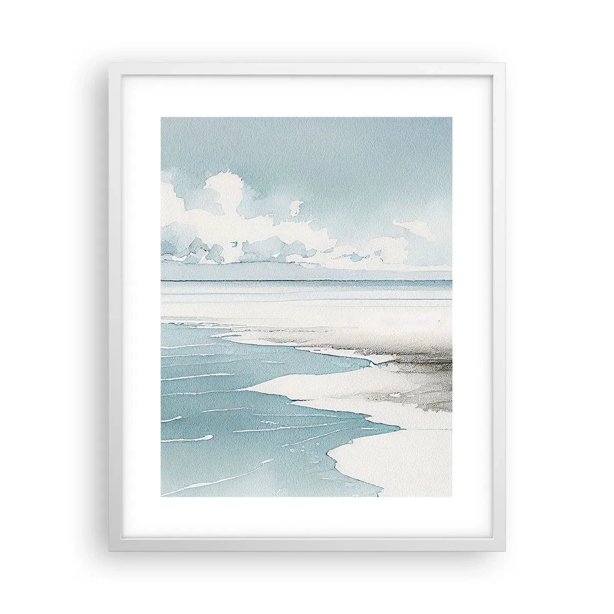 Póster en marco blanco - Suave marea otoñal - 40x50 cm