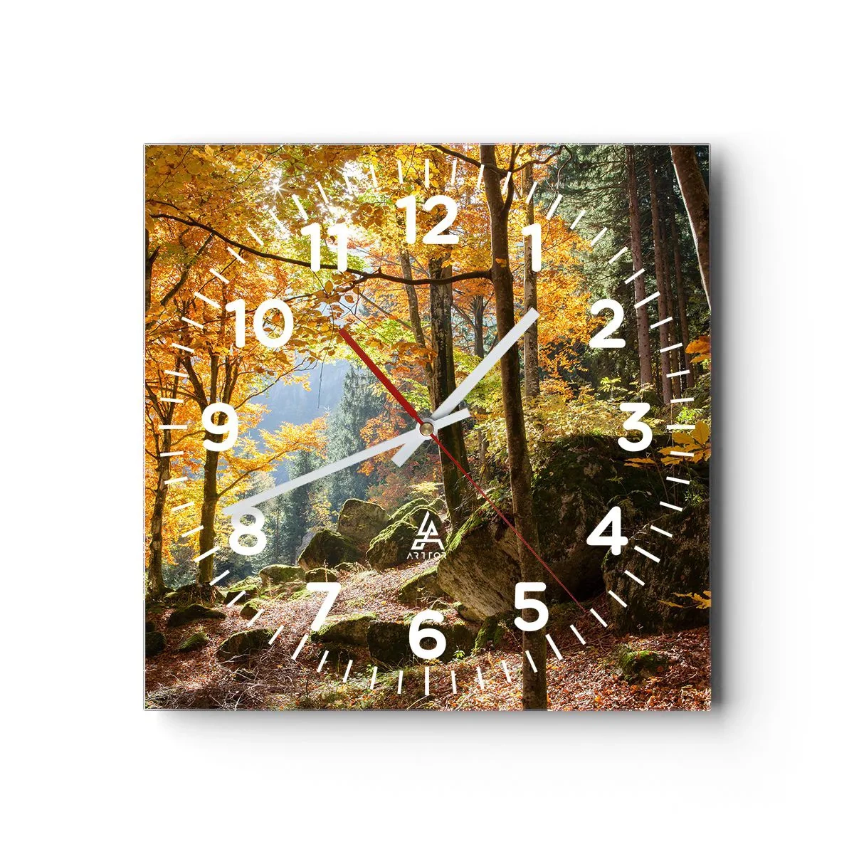 Reloj de pared - Reloj de vidrio - Tiempo de descanso - 40x40 cm