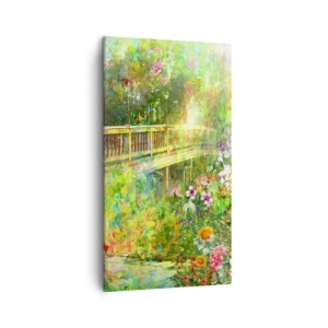 Cuadro sobre lienzo - Impresión de Imagen - Un puente de suspiros de primavera - 45x80 cm