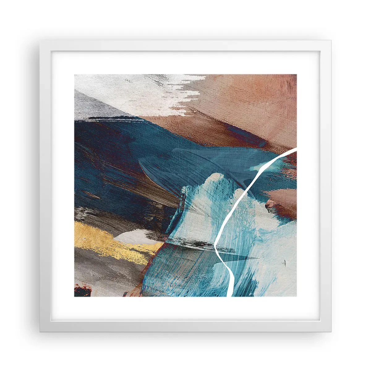 Póster en marco blanco - Con estilo y energía - 40x40 cm