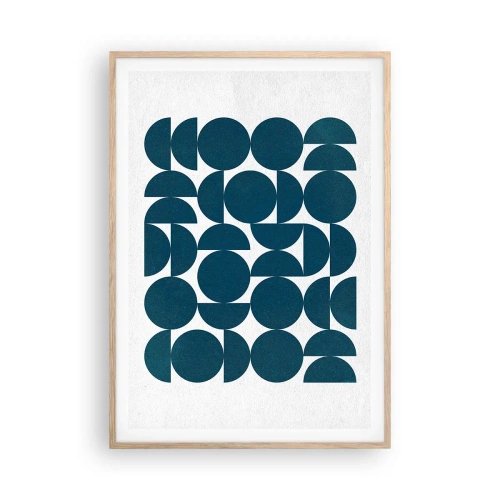 Póster en marco roble claro - Círculos y semicírculos - 70x100 cm