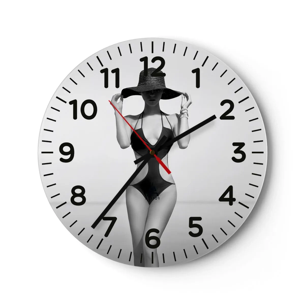 Reloj de pared - Reloj de vidrio - Mi nombre es Elegancia - 30x30 cm
