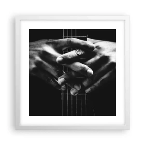 Póster en marco blanco - La oración del artista - 40x40 cm