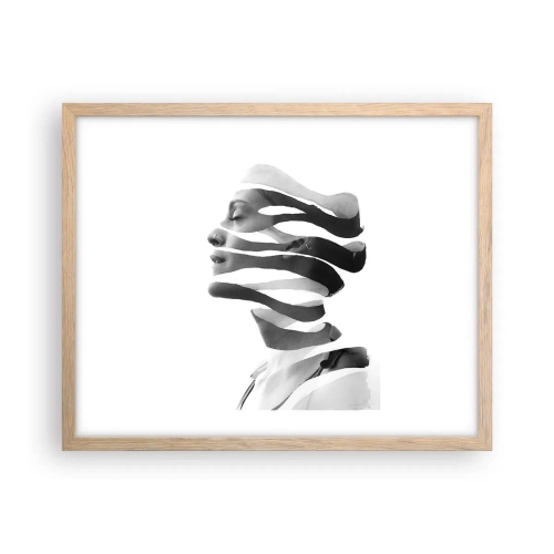 Póster en marco roble claro - Retrato surrealista - 50x40 cm