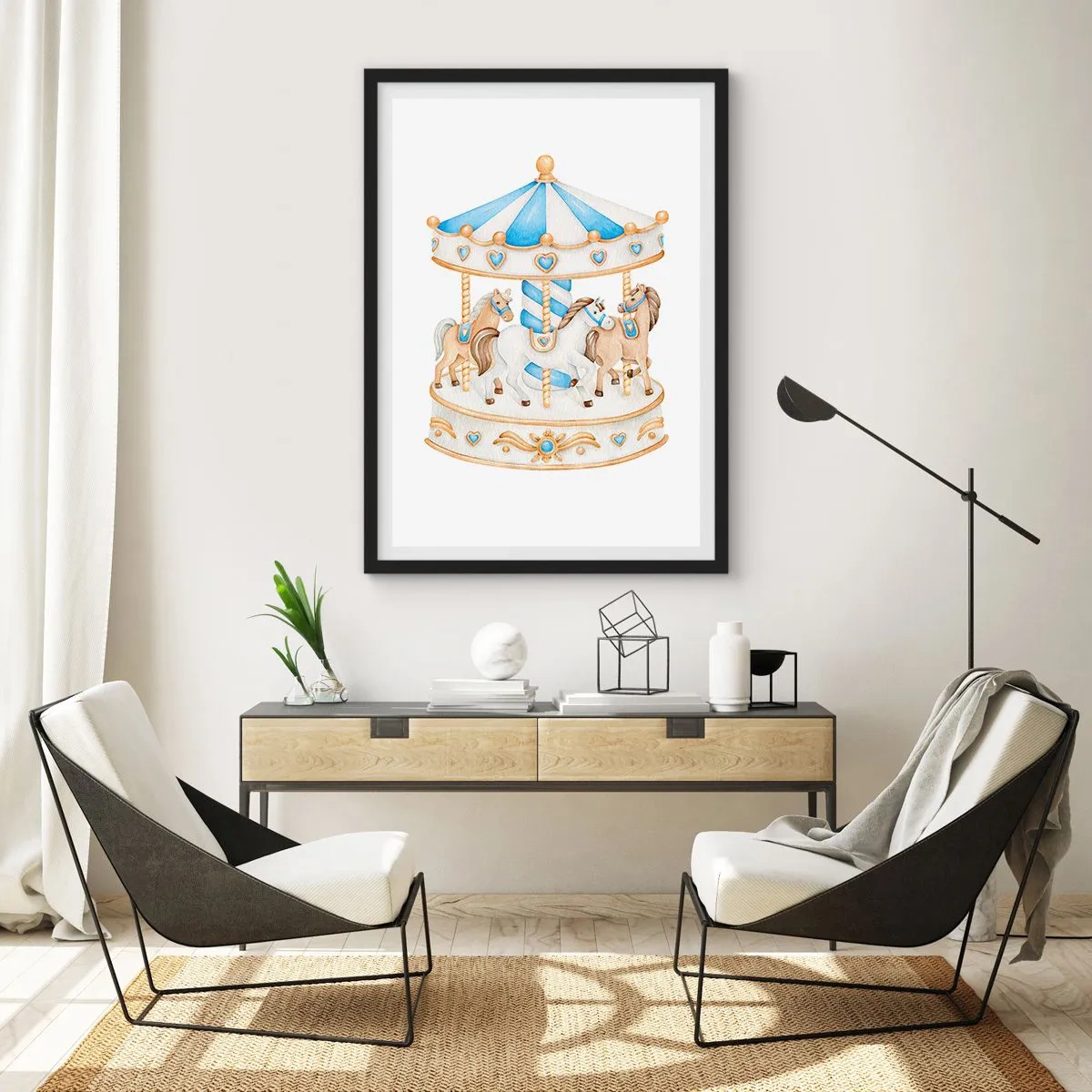 Póster en marco negro - Dulce infancia - 50x70 cm