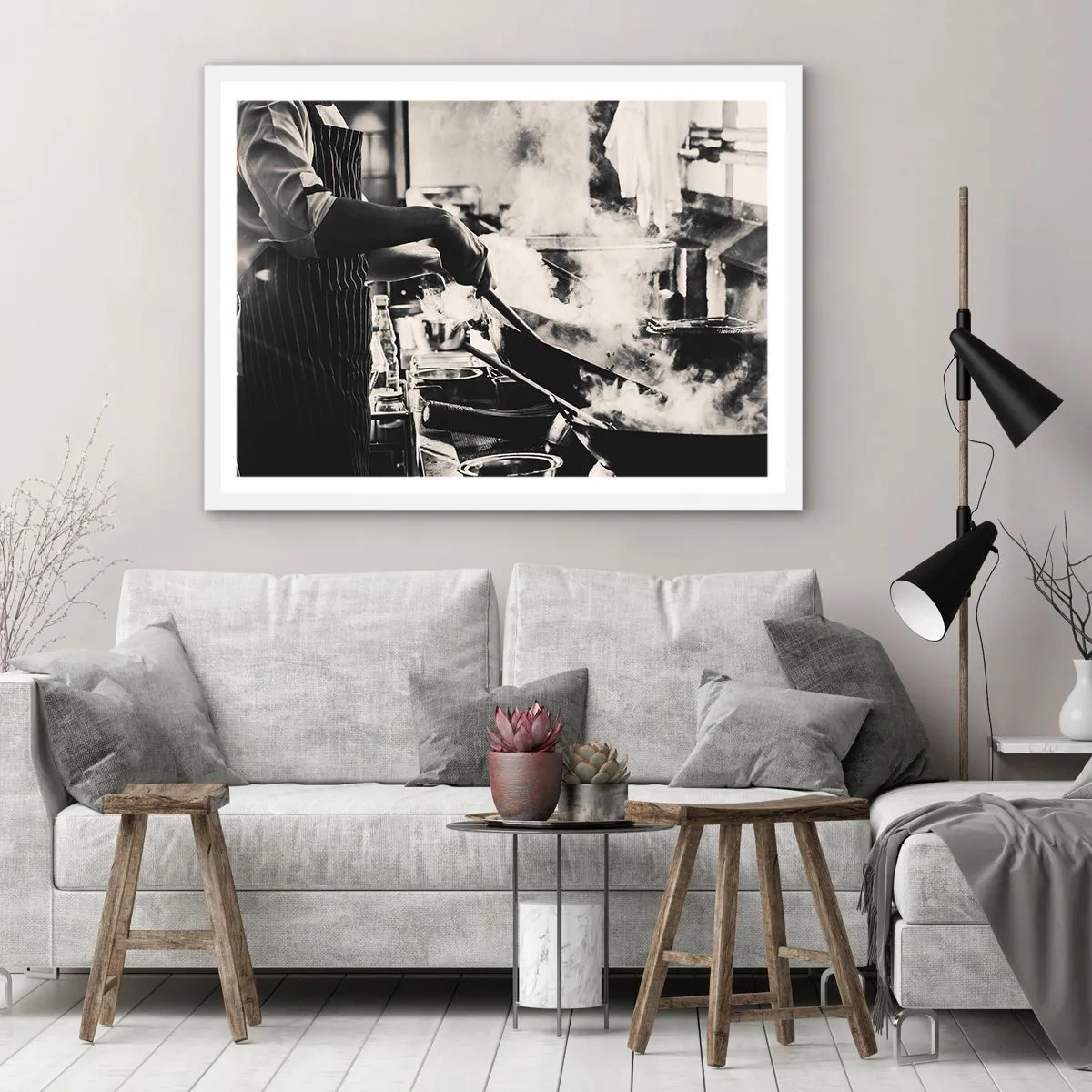 Póster en marco blanco - Alquimia de sabores - 100x70 cm