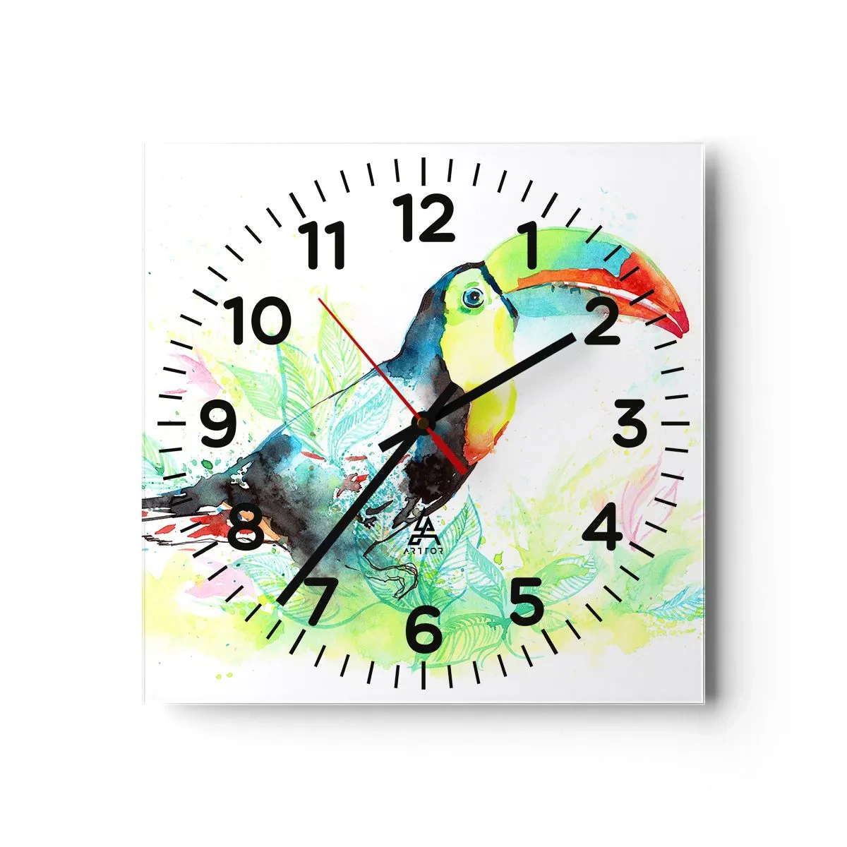 Reloj de pared - Reloj de vidrio - Colorido como América del Sur - 30x30 cm