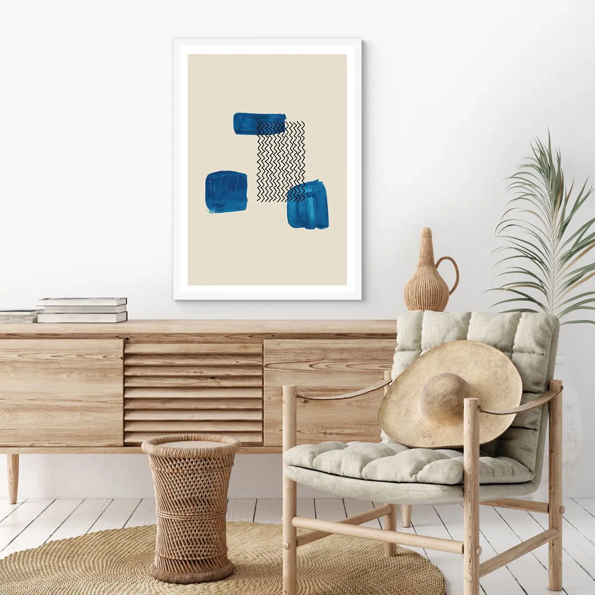 Póster en marco blanco - Un cuarteto abstracto - 61x91 cm