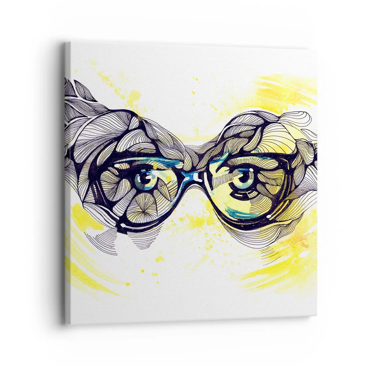 Cuadro sobre lienzo - Impresión de Imagen - A través de las gafas azules - 30x30 cm