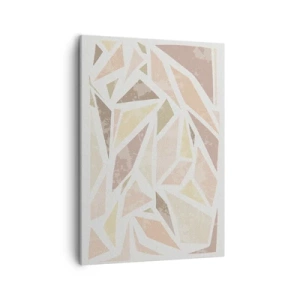 Cuadro sobre lienzo - Impresión de Imagen - Formas geométricas abstractas en colores pastel - 50x70cm - Composición de vidrieras - Decoración de pared moderna para salón y dormitorio ARTTOR