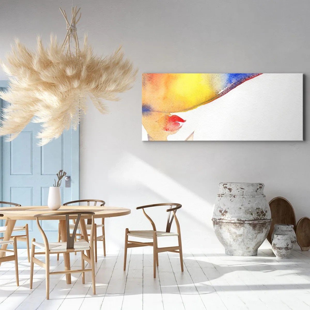 Cuadro sobre lienzo - Impresión de Imagen - Retrato de una dama    - 100x40 cm