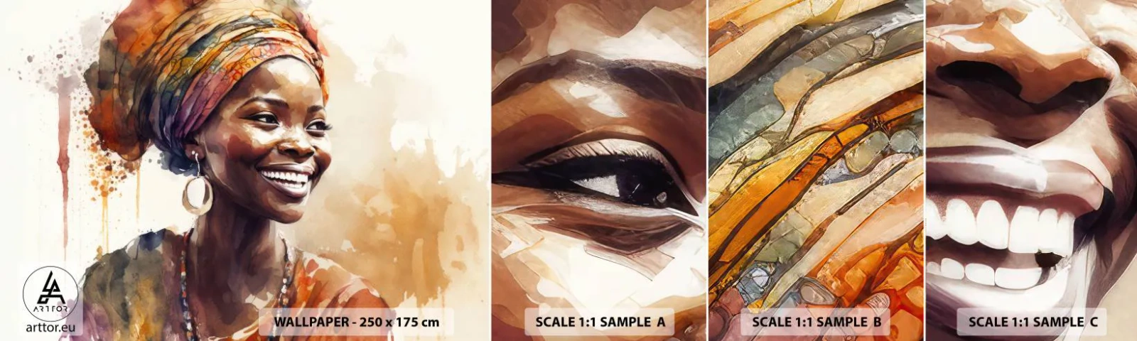 Muestra De Fotomural Standard Eco - Reina africana - Mujer, afroamericano, Retrato - 100x30 cm