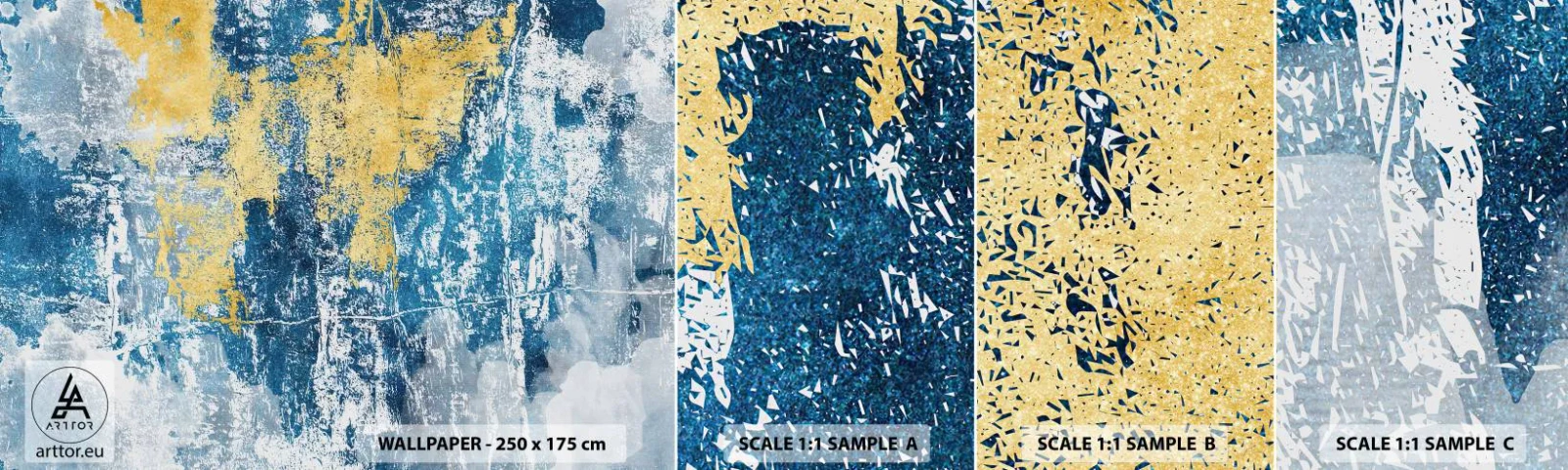 Muestra de fotomural autoadhesivo Deluxe Sticker - Una abstracción serena - Abstracción, Pedazo, Manchas - 100x30 cm